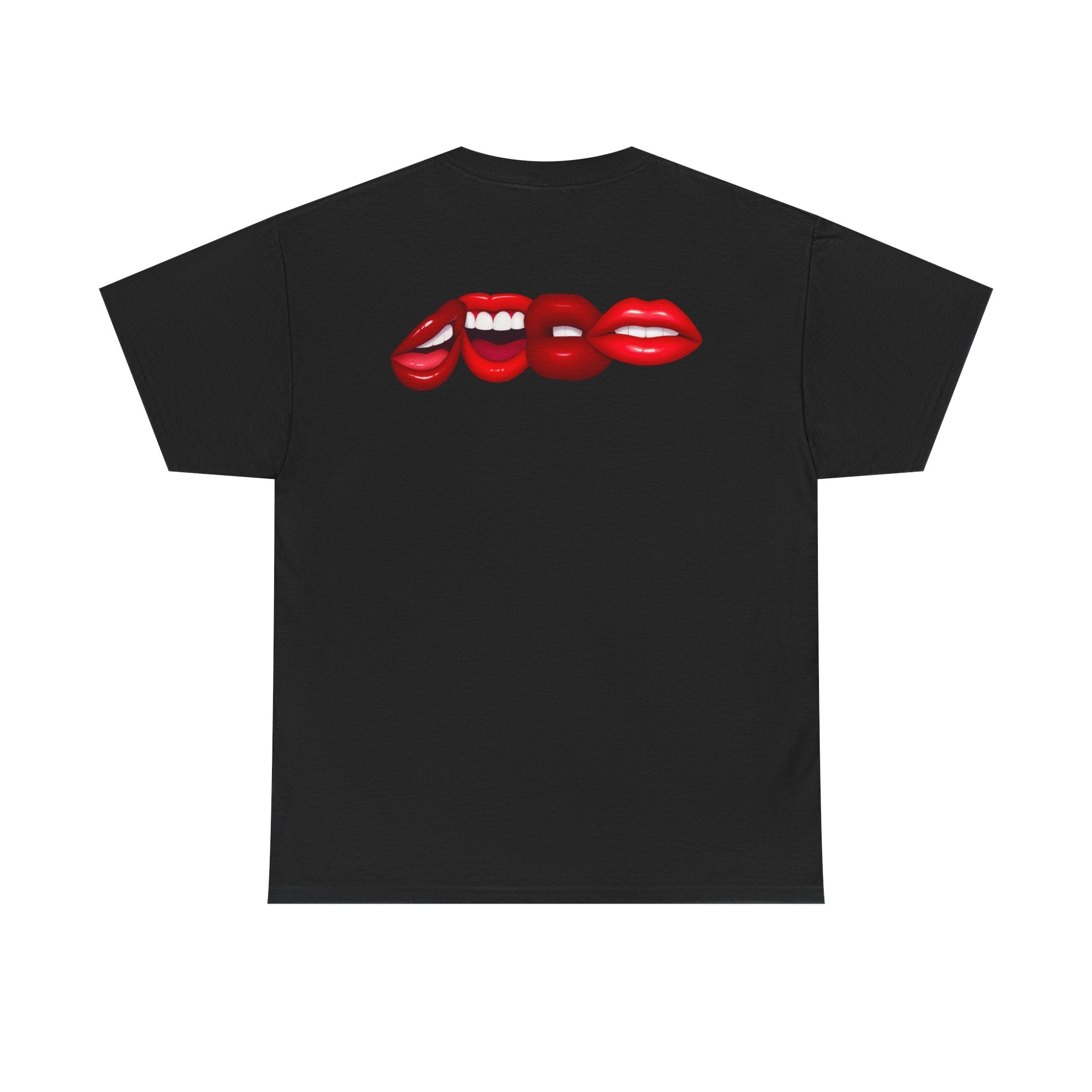 Red Lips Graphic Tee in Black