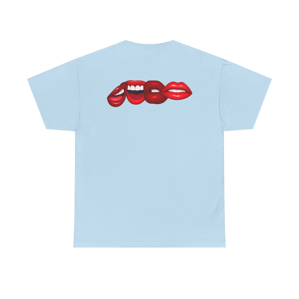 Red Lips Graphic Tee in Blue