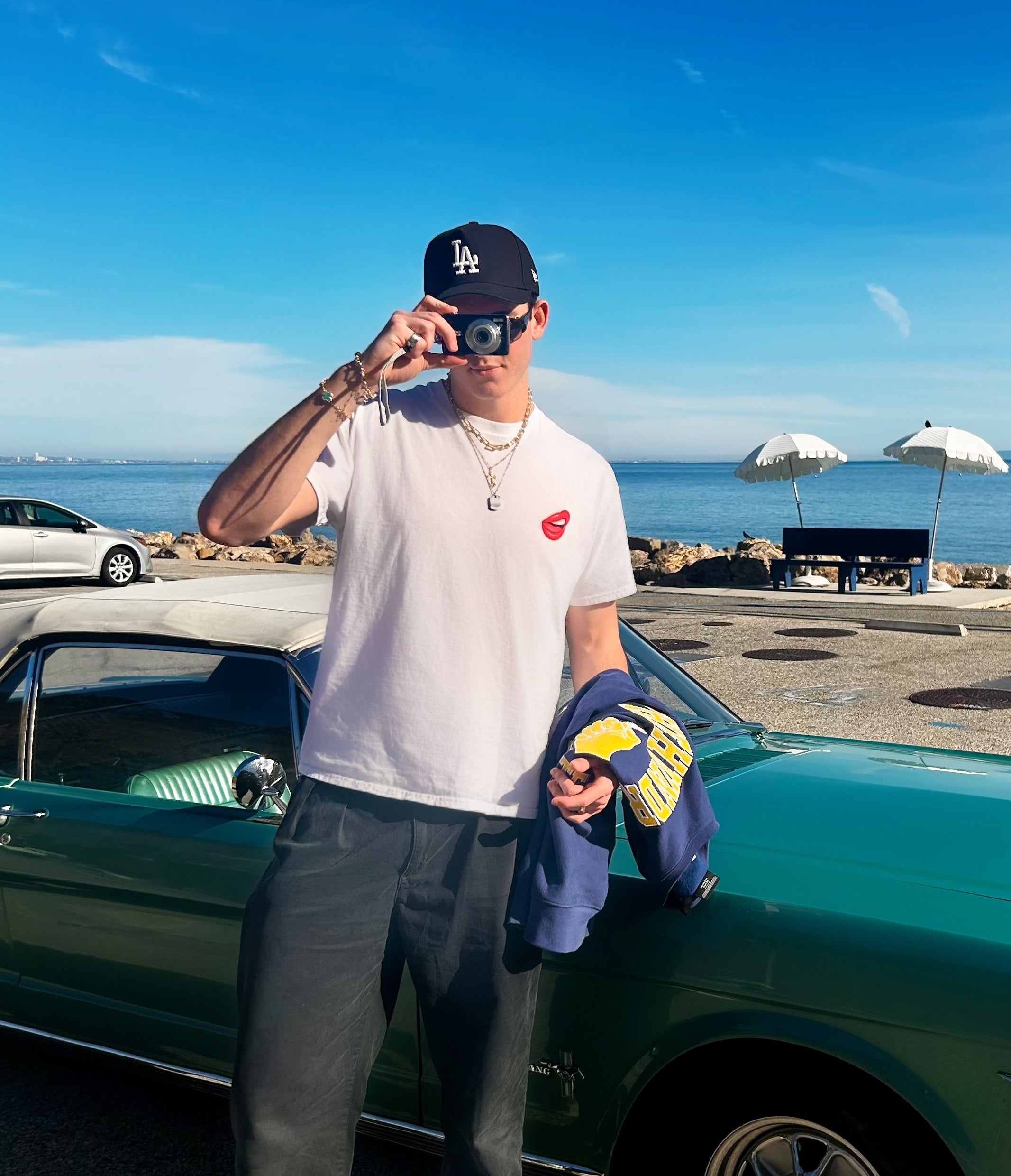 Red Lips Graphic Tee in White