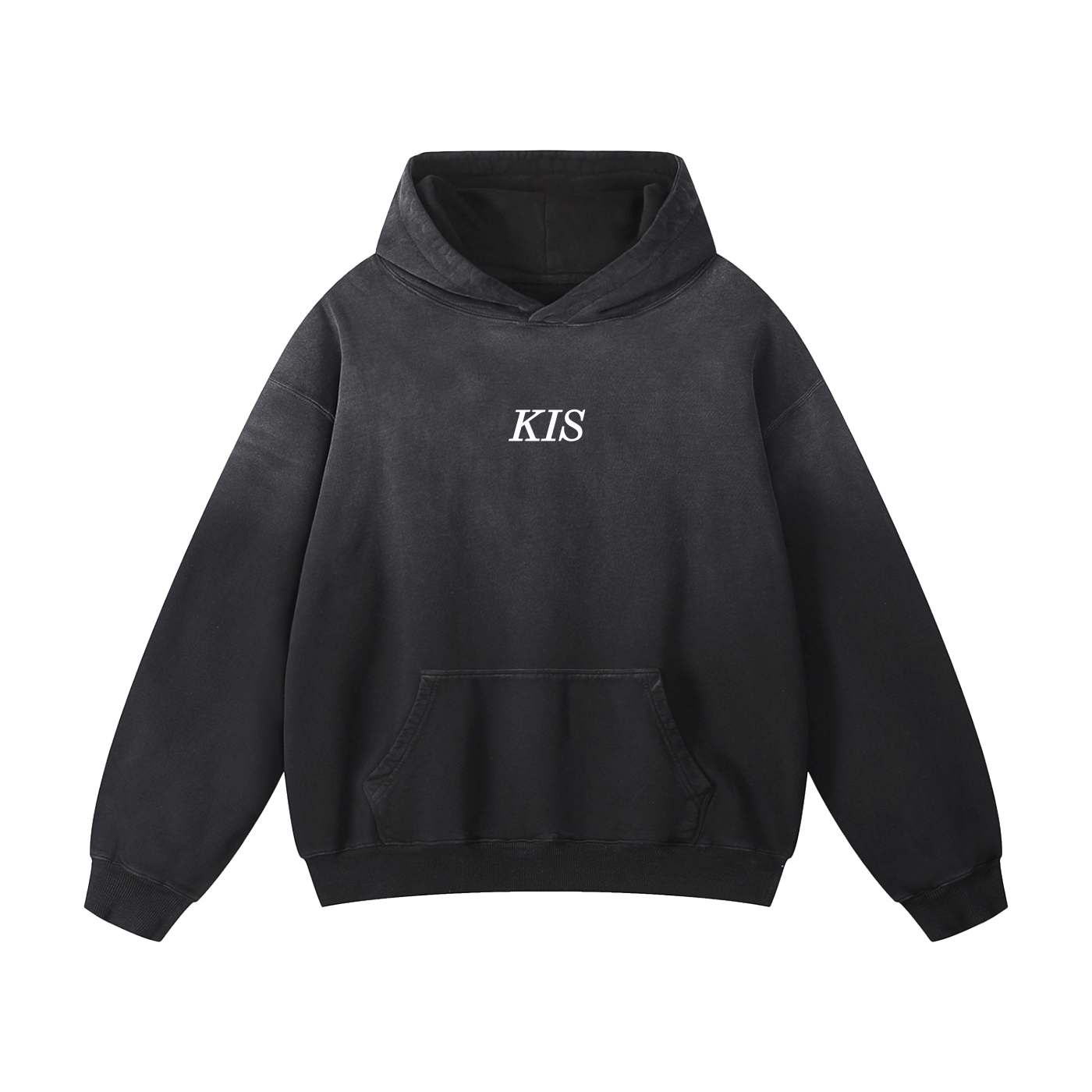 KIS Sunfaded Oversized Hoodie in Black
